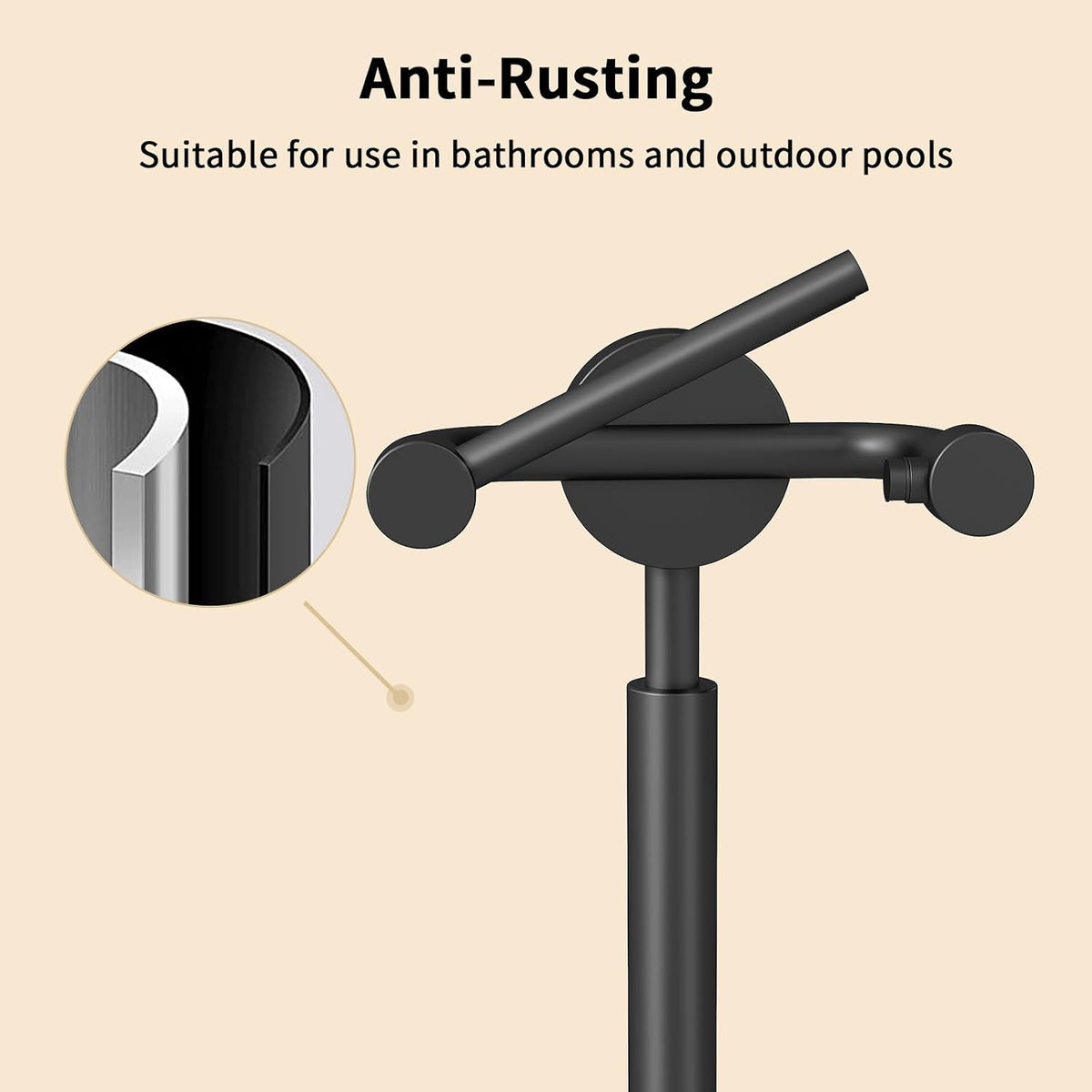 YUMORE 5.28 lb Heavy Duty Black Toilet Paper Holder Stand, Weighted Base