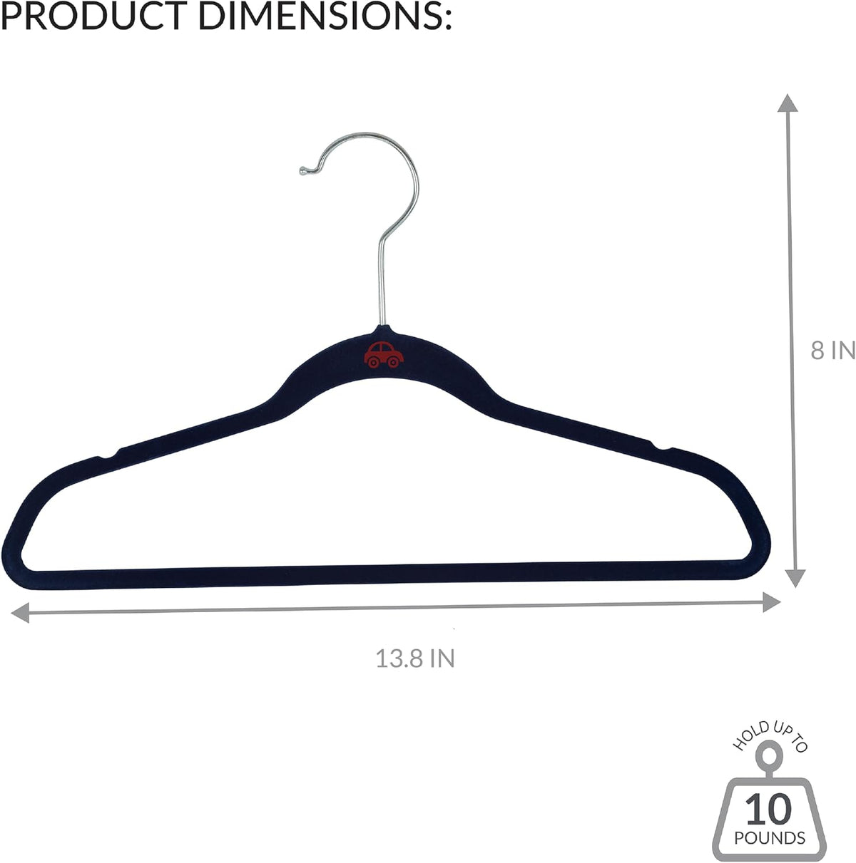 Simplify 25 Pack Kids Velvet Hangers | Slim | Non-Slip Design | Space Saving | Childrens Clothes | Shirts | Pants | Dresses | Baby Nursery | Closet Storage & Organization | Navy