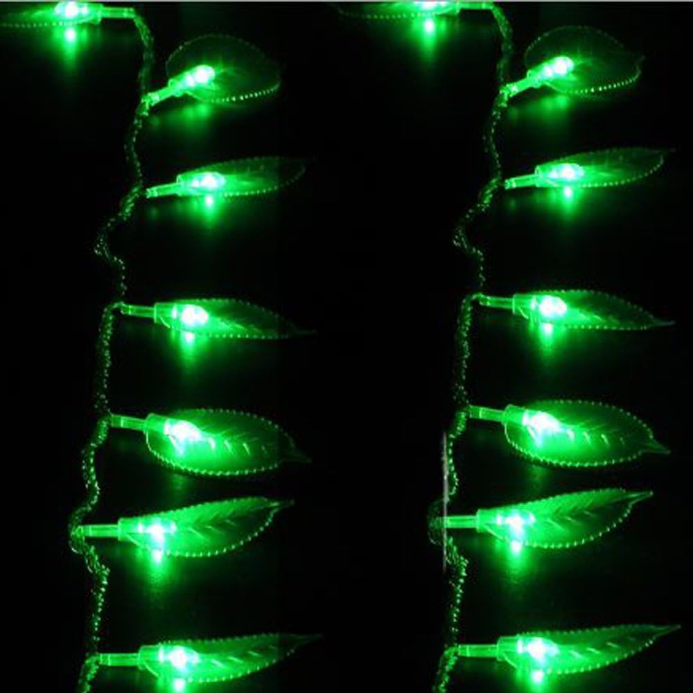 Green Leaf String Lights,8Ft /2.5M 20LEDs Battery Operated Green Leaf Fairy Lights with Remote Controller,Perfect for Christmas Bedroom and Decoration Courtyard Park Lighting