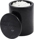 Marble Q-Tip Holder for Bathroom, Black 4" Cotton Swab Canister