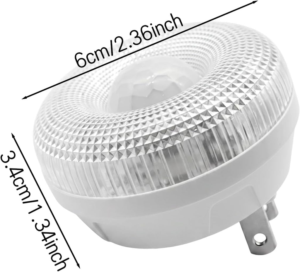2 Pieces LED Motion Sensor Night Light, 110V Plug-in Wall Nightlight, Bathroom and Hallway Sensor Light, Ideal Night Light for Elderly Getting Up at Night (White-White Light)