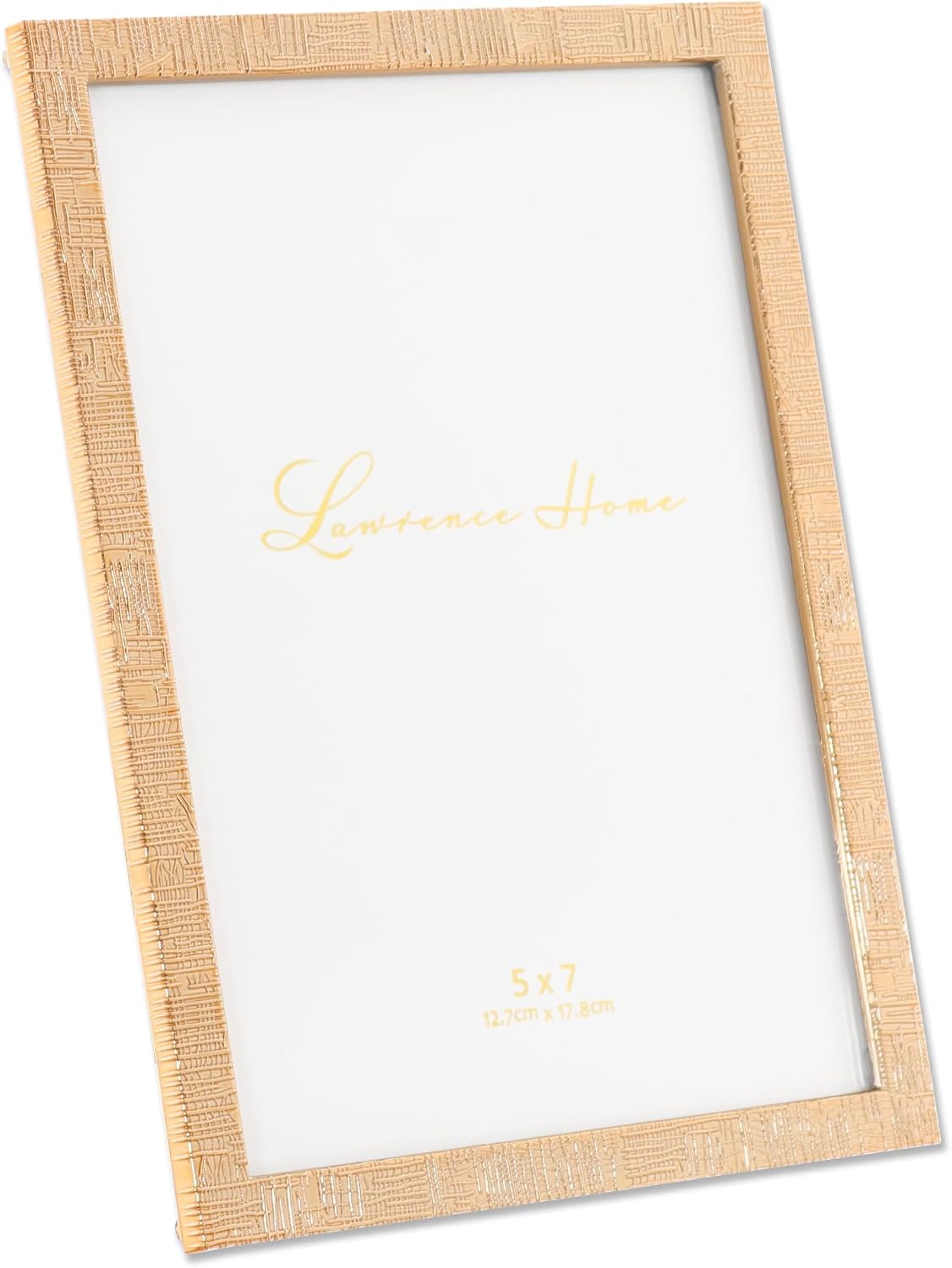 Lawrence Frames 5x7 Gold Metal Linen Pattern Picture Frame