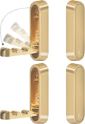4PCS Foldable Wall Hooks, Heavy Duty Zinc Alloy Flip-Down Coat Hooks with Screw Mount, Holds up to 44 Lbs, Space-Saving Folding Wall Hangers for Bathroom, Closet, Bedroom, Entryway (Gold)