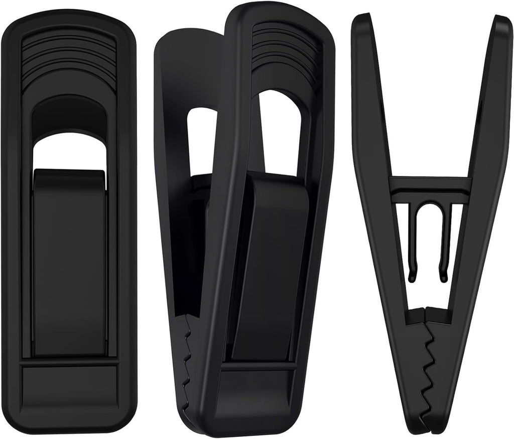 TOFIIGREM Hanger Clips Perfect for Velvet Hangers (Black, 80 PCS), Strong Plastic Clips Pant Skirt Hanger Clips for Black Flocking Felt Hangers