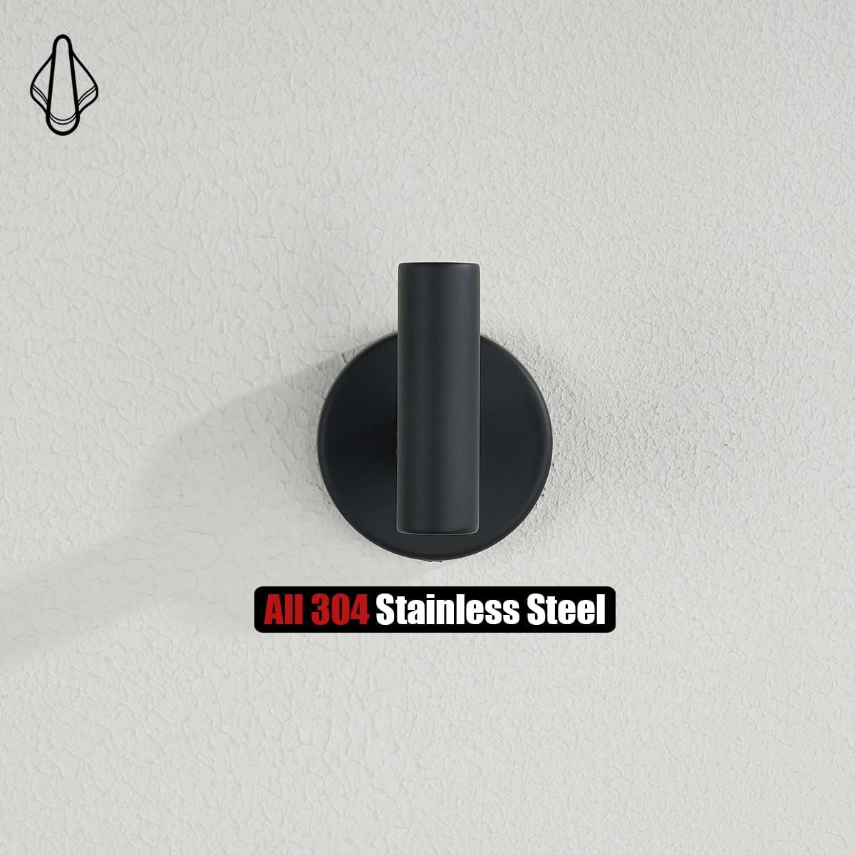 JQK Bathroom Hardware Set, 5-Piece Bath Accessories Set Matte Black Wall Mount Includes 24 in Towel Bar, 9 in HT Bar, TP Holder, Towel Hook x 2, BAS105-PB