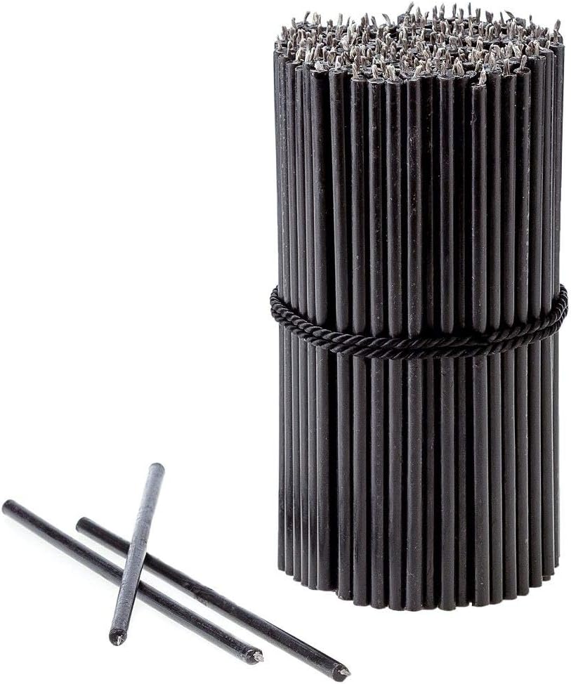 Danilovo Pure Beeswax Candles - No-Drip, Smoke-Less, Tall, Thin Taper Candles Decorative for Church, Home or Birthday Honey Scented 7.3x0.24' (Black, 50pcs)