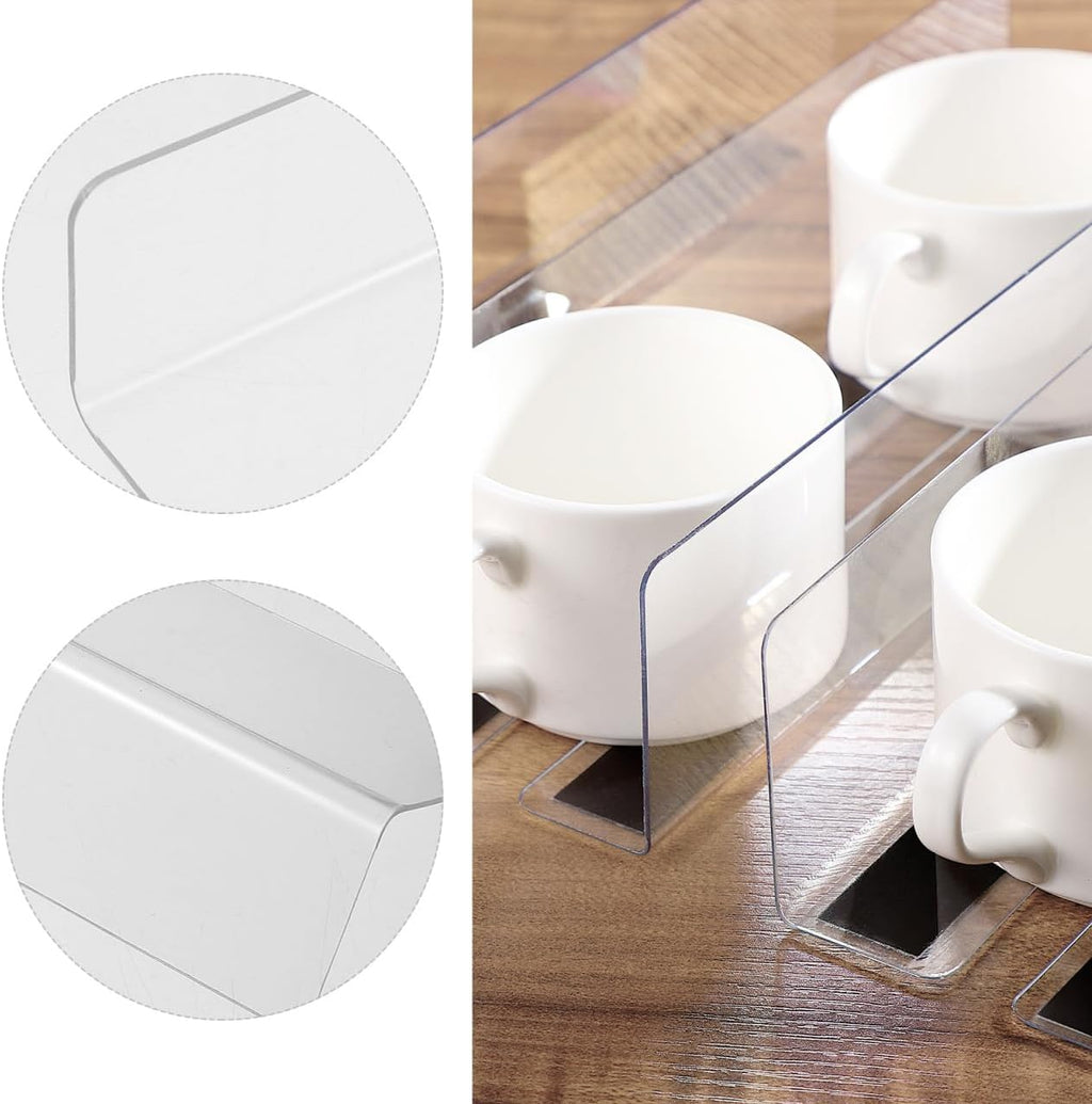 10pcs Clear L-Shaped Shelf Dividers Commodity Classification Organizer