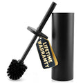 Black Toilet Brush and Holder Set, Freestanding, Splash Protection