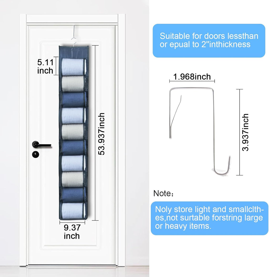 Hanging Storage Legging Organizer for Wardrobe 20 Pockets Grey