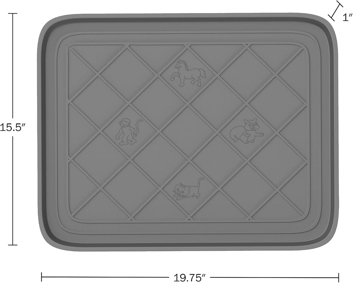 Stalwart All Weather Indoor Outdoor Boot Mat with Raised Lip, Gray, 19.75"