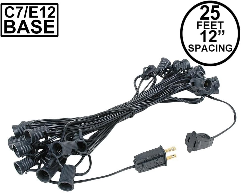 Novelty Lights 25 Foot C7 Outdoor String Light, Christmas Stringer