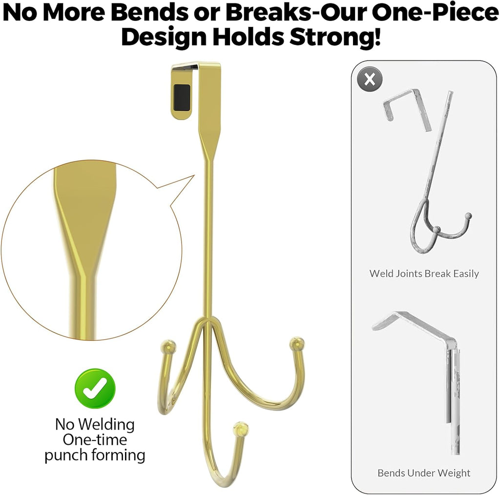 Over The Door Hooks Gold, Door Hooks for Hanging Towels, Coats