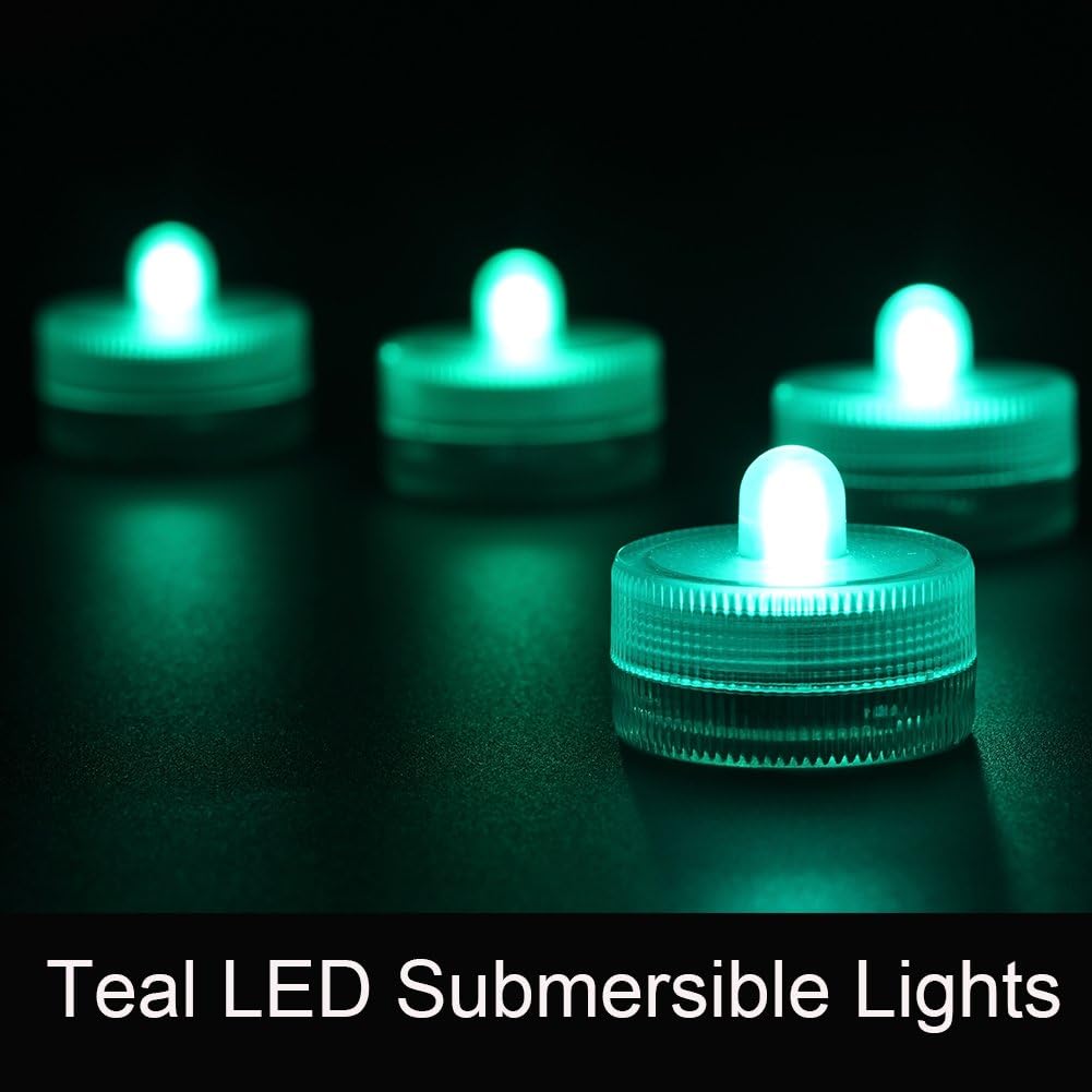 Halloween Submersible LED Lights cr2032 Battery Powered (Pack of 12) (Teal)