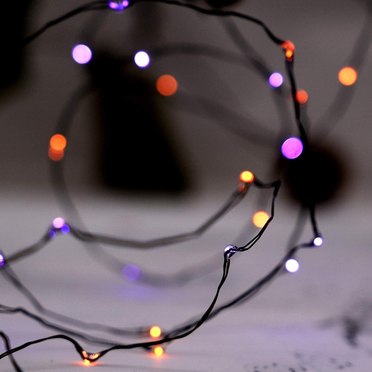 Orange Purple Halloween Lights Battery Operated 10ft 60LEDS Fall Fairy Lights with Remote & Timer for Fall Garland Halloween Thanksgiving Indoor Mini Home Gift Decor