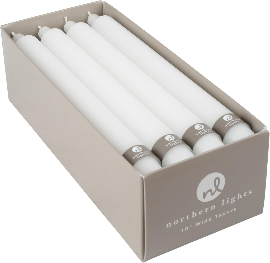 Northern Lights Candles - 10" 12pk Tapers - Pure White - 76590