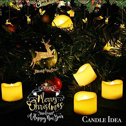 24 Pack 1.2" LED Flameless Flickering Plastic Tealight Votive Candle Bulk Battery Operated/Electric Flicker Small Tea Lights Bright Fake Candles for Halloween Christmas Lantern Decorations