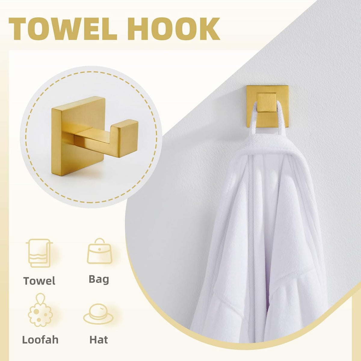 Angle Simple Bathroom Hardware Set, Bath Accessory Kit Brushed Dark Gold