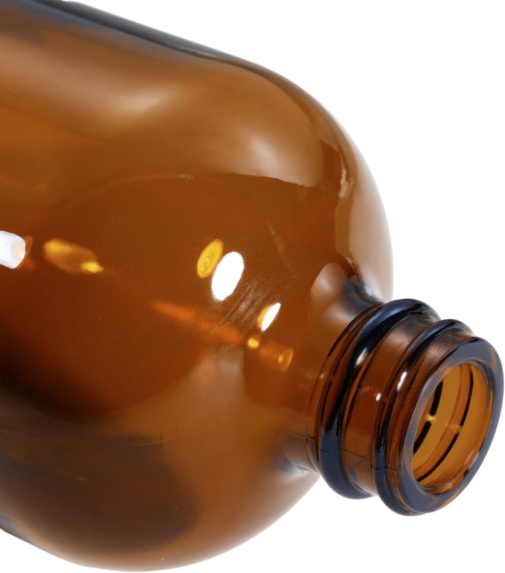 16 oz Amber Glass Boston Round Bottles, 2 Pack