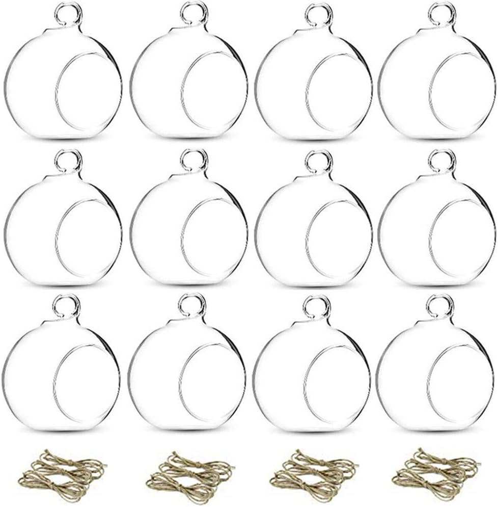 NUPTIO Hanging Glass Terrarium Globes, 12 Pcs, 3.15 Inch
