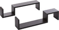 Greenco Set of 2 Decorative S Wall Mounted Floating Shelves- Espresso Finish (Espresso)