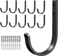 niffgaff 10-Pack Wall Outdoor Hooks for Hanging Coat - 30LB Screw in Metal Hanger Wall Mount, for Closet, Door, Bathrooms, Outside, for Towel, Backpack, Robe, Hat, Black