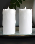 Gmnee 3"x6" Flickering Flameless Candles with Remote Timer, LED, Real Wax