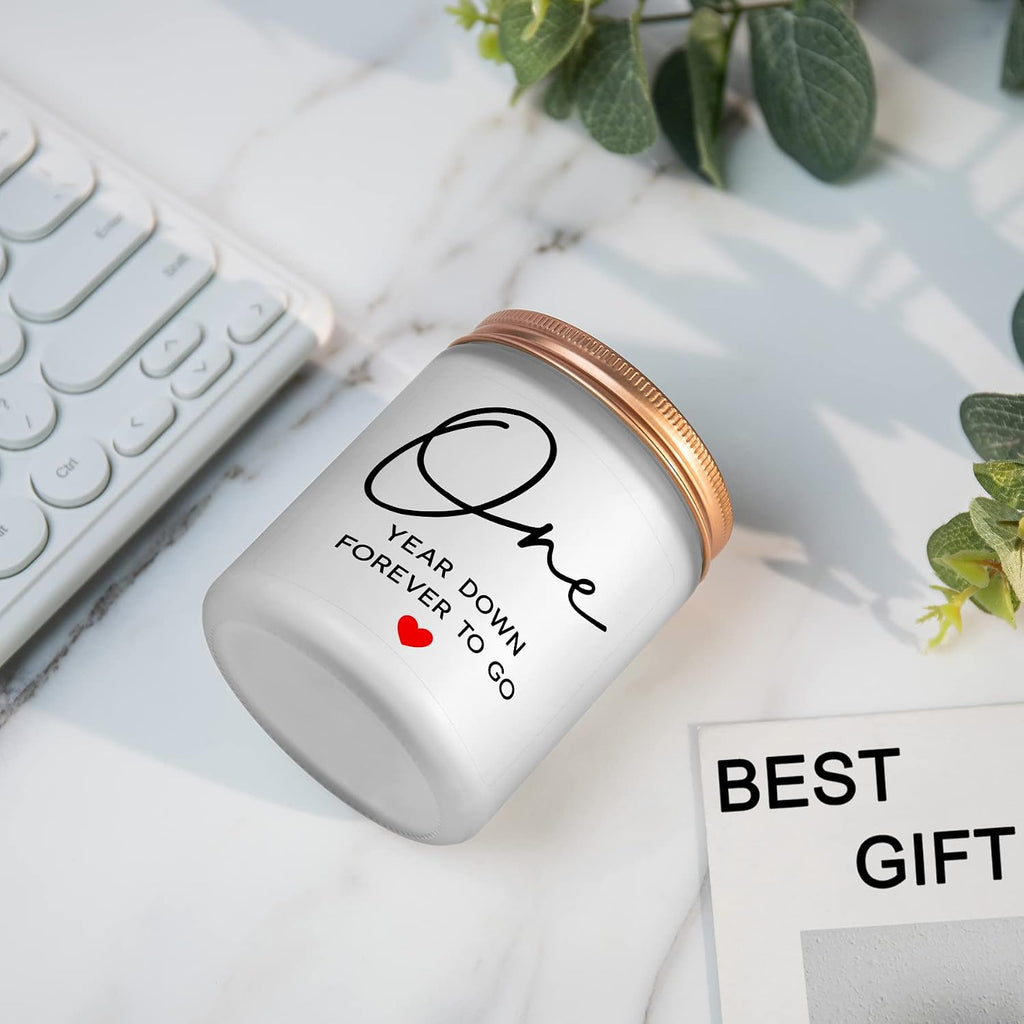 1 Year, 1th, One Year, First Anniversary Candles Gifts for Him Her Couple