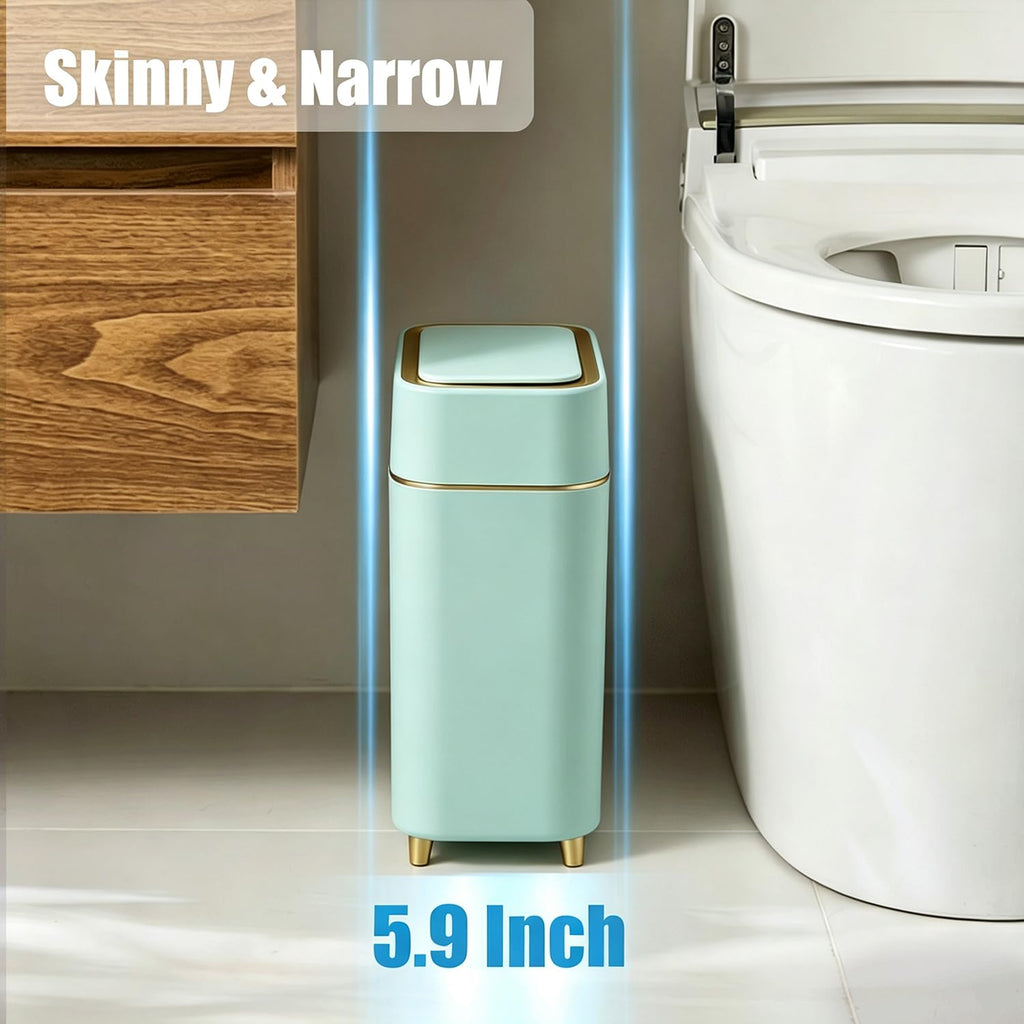 Yatmung Touchless Bathroom Trash Can with Lid - Motion Sensor Trash Can