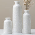 Modern Ceramic Vase Set of 3, White Crystalline Glaze Colors, Decorative Bottles for Home, Farmhouse Rustic Decor Housewarming Gifts, Wedding Gifts, Birthday Gifts for Women(Crystalline Glaze White)