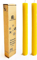 Lacaser Beeswax Taper Candles Set of 2 Pcs, 9" Long Candles for Candlesticks in Yellow, Unscented & Smokeless, Burning Time 4 Hours