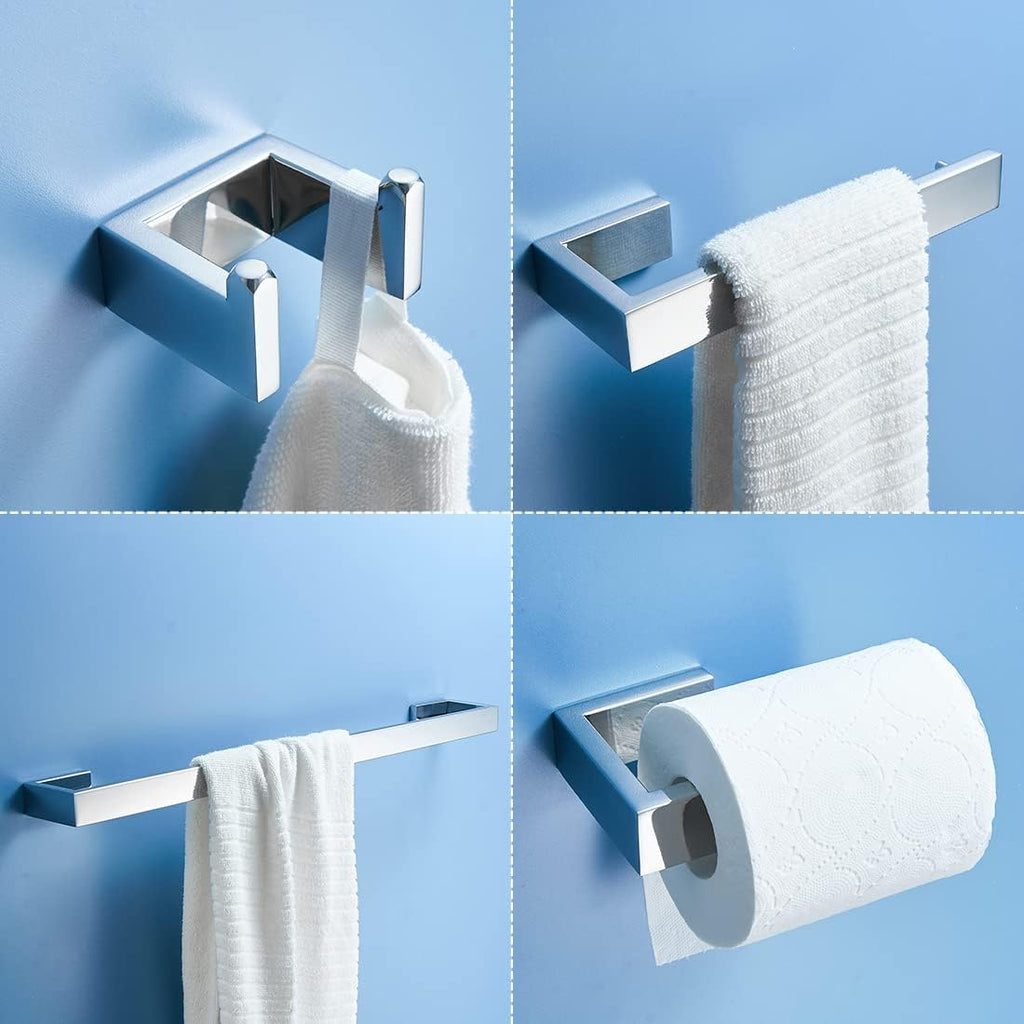 Fapully 5 Piece Bathroom Hardware Accessories Set Chrome Polish