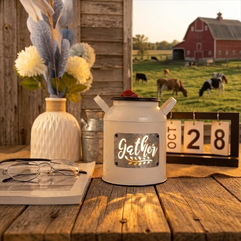 NAFANG White Wax Melt Warmer, Farmhouse Wax Warmer for Scented Wax