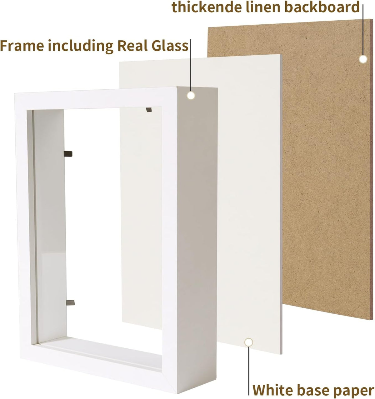 4x6 Small White Shadow Box Frame Display Case