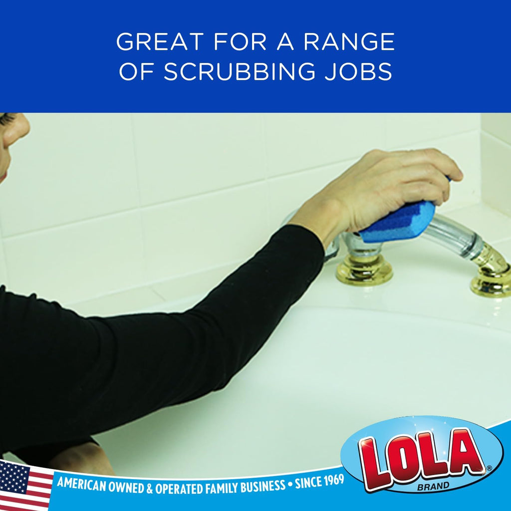 LOLA All Purpose Scrub Sponge, 12 Pack, Made in USA Scrub Sponge- Superior Technology, Non-Scratch, Long Lasting - Dishes, Mugs, Non-Stick Cookware