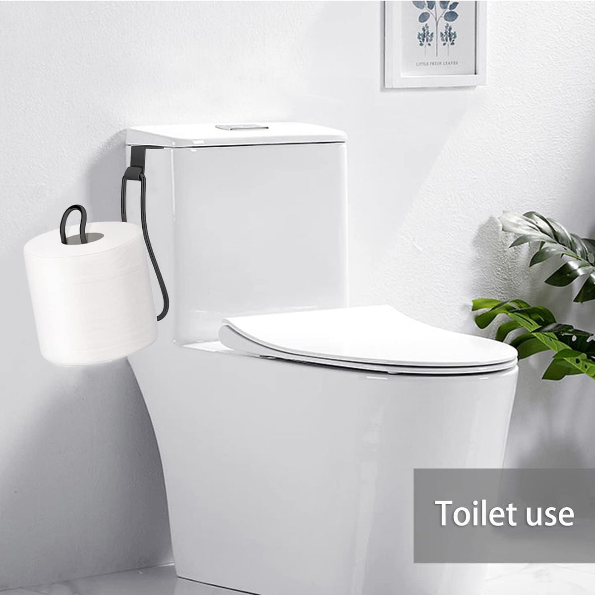 Over the Tank Toilet Paper Holder, Metal Toilet Paper Holder, Black