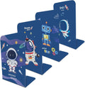 8-Piece Metal Bookends for Kids - Non-Skid Heavy Duty Astronaut Design (5.3 x 4 x 7.5 inches)