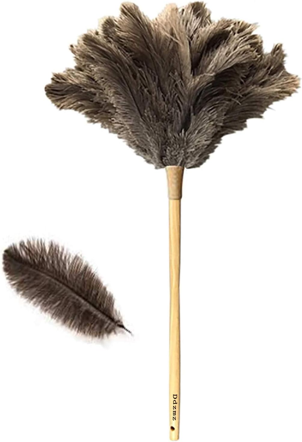 DDZMZ Large Ostrich Feather Duster with Long Wooden Handle,24 inch