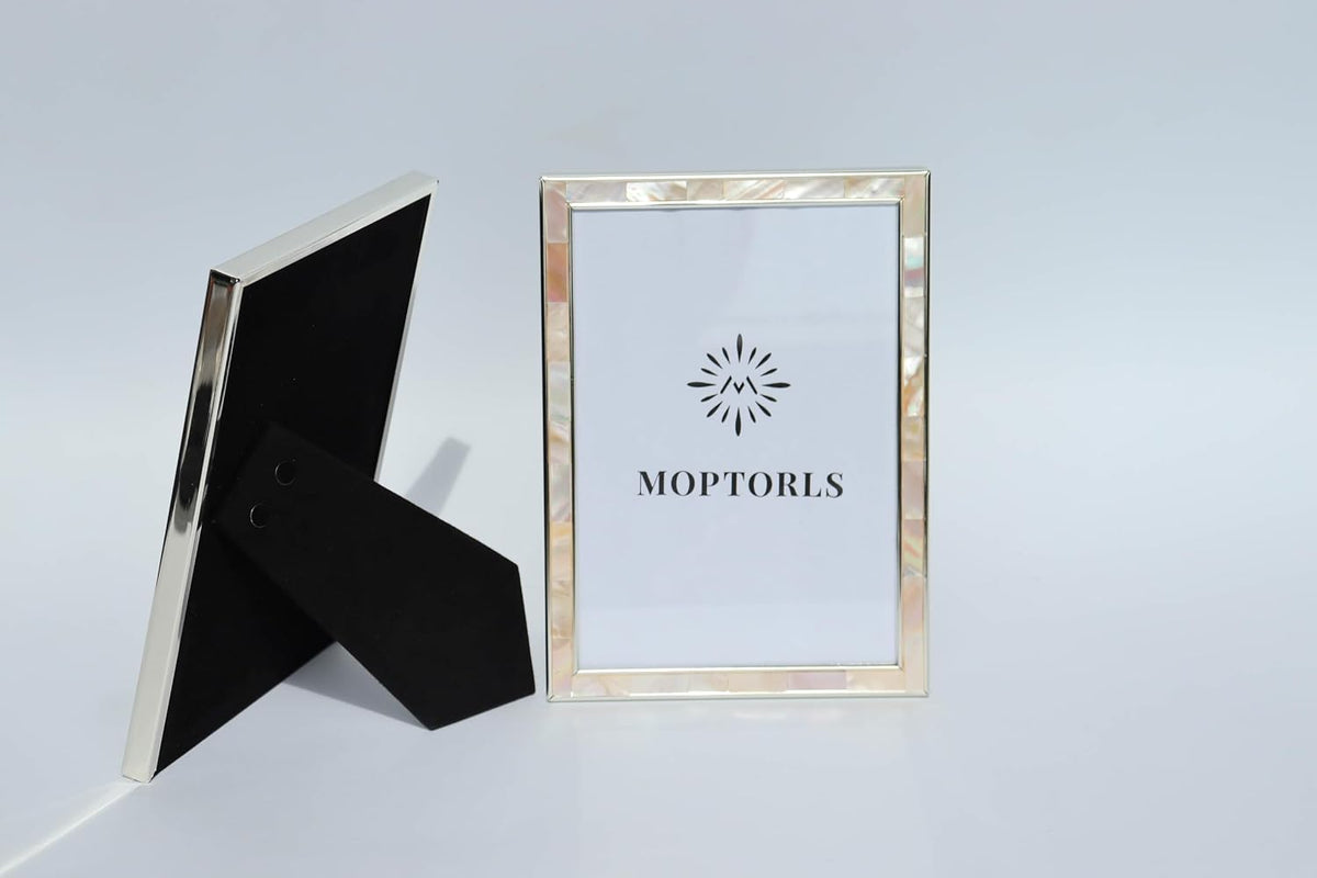 4x6 Mother of Pearl Shell Metal Picture Frame White 1Pc