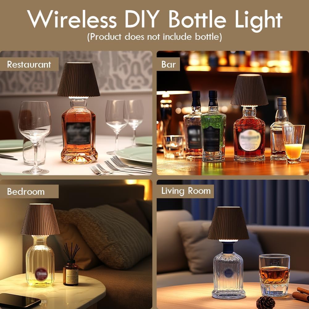 WILIT Wireless Bottle Lamp, Touch Night Light for Nightstand, Gift