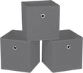 Fabric Cubes Storage Containers ,11 Inch Cloth Storage Cube Foldable Storage Bins Cubes Organizer Baskets with Dual Handles for Shelf Closet Set of 3,(Grey)