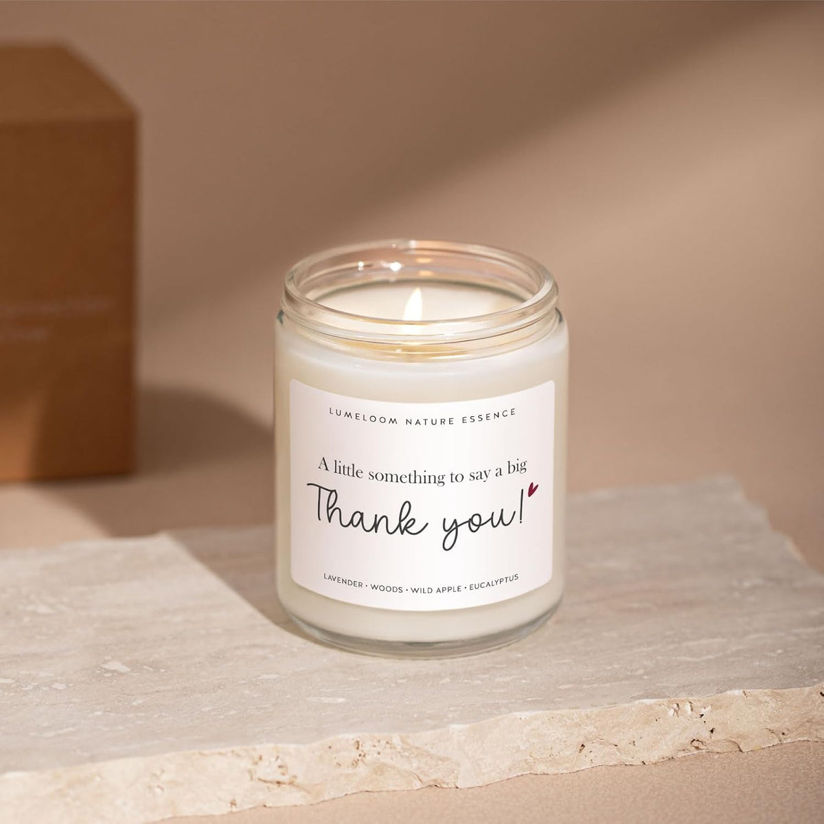 LUMELOOM Thank You Gifts for Women Men- 9oz Lavender Scented Soy Wax Candle