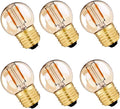 G40 E26 LED Amber Bulbs, 1W (10W Eq), 2200K Low Wattage Light Bulb, 6Pack