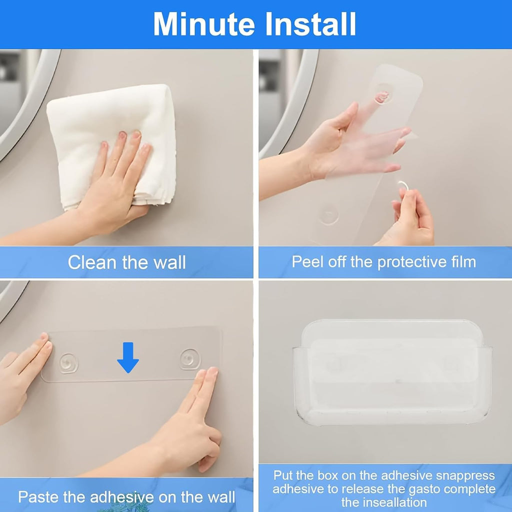 Diesisa Wall Mount Organizer, Large Adhesive Wall Self - Bathroom Shelf