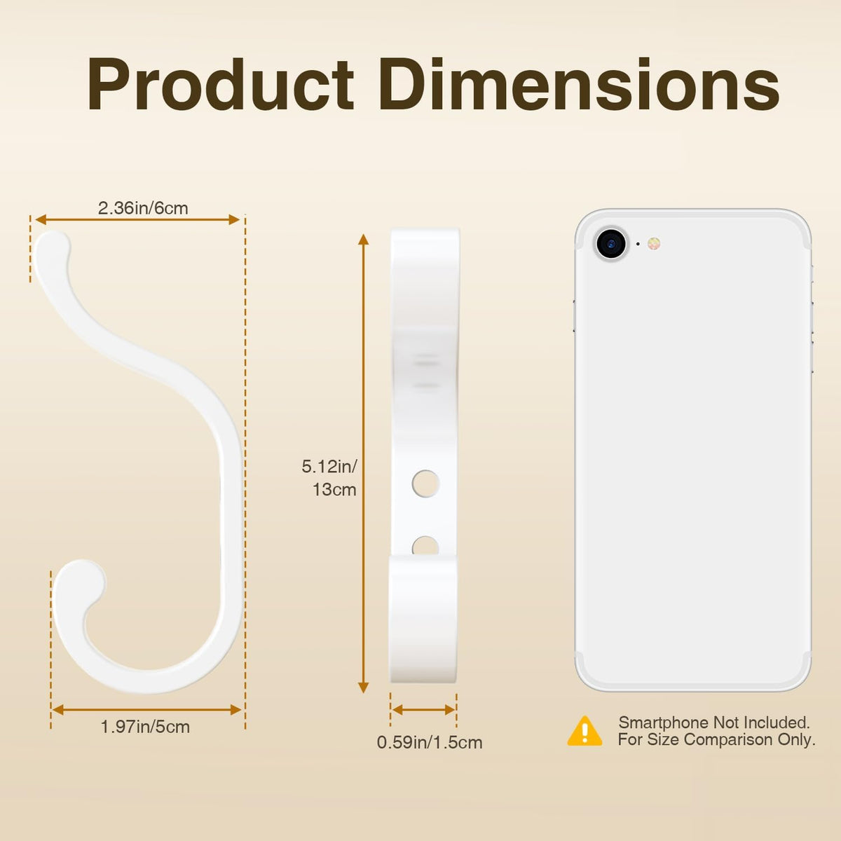 Coat Hooks Wall Mount,Heavy Duty Wall Hooks for Backpack,Towel,White 4 Pack