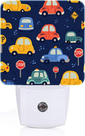 Cute Cartoon Cars Night Light,Plug Into Wall Decor for Stairway,Hallway,Kitchen,Dusk to Dawn Sensor Nightlights for Boys/Girls/Women/Men Room Gifts