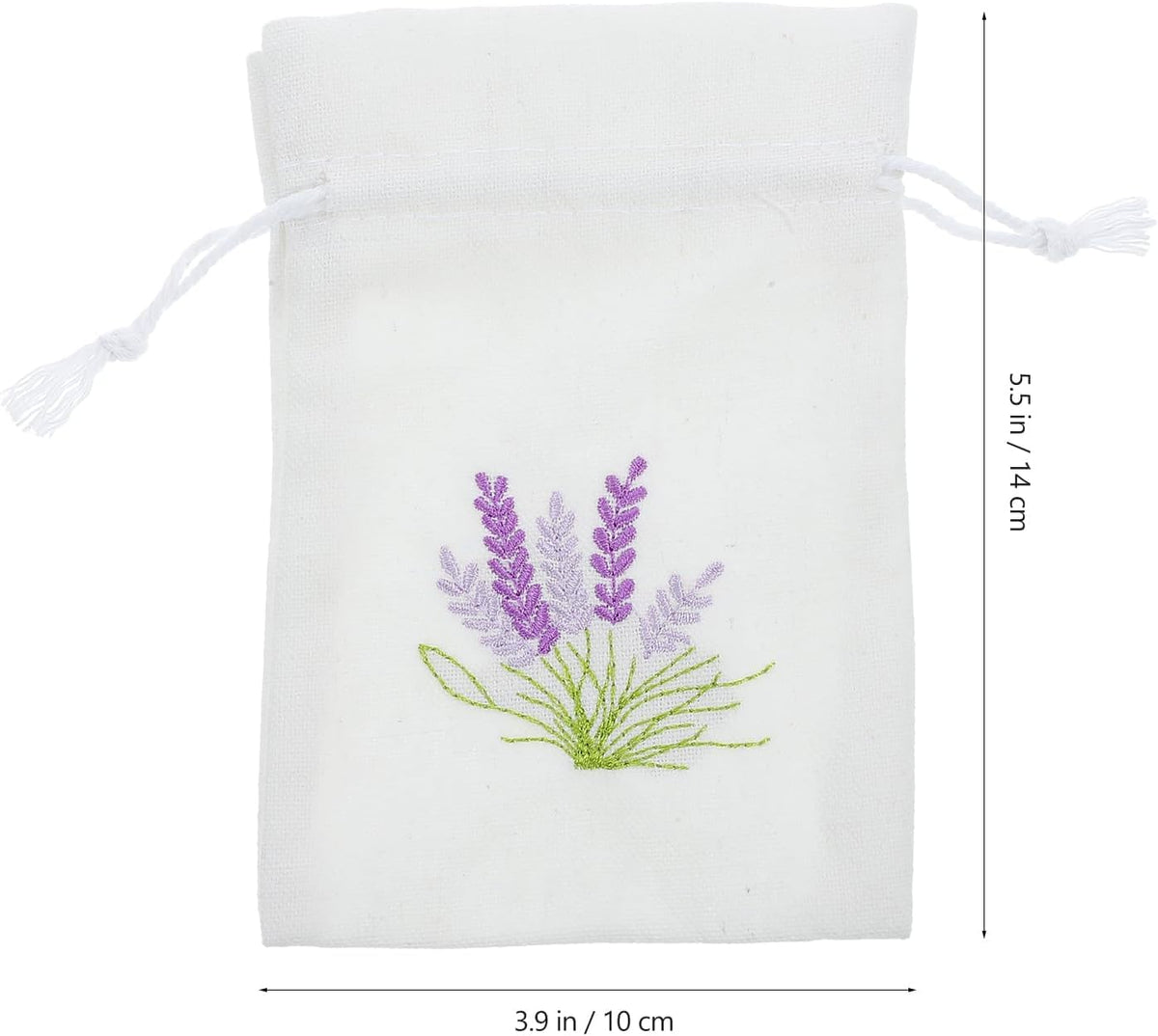 blissfulmilo 10pcs Sachet Bags,Cotton Drawstring Bags,Lavender Pouches, Small Jewelry Pouch Empty Sachet Bags with Lavender Pattern for DIY Wedding Party Supplies