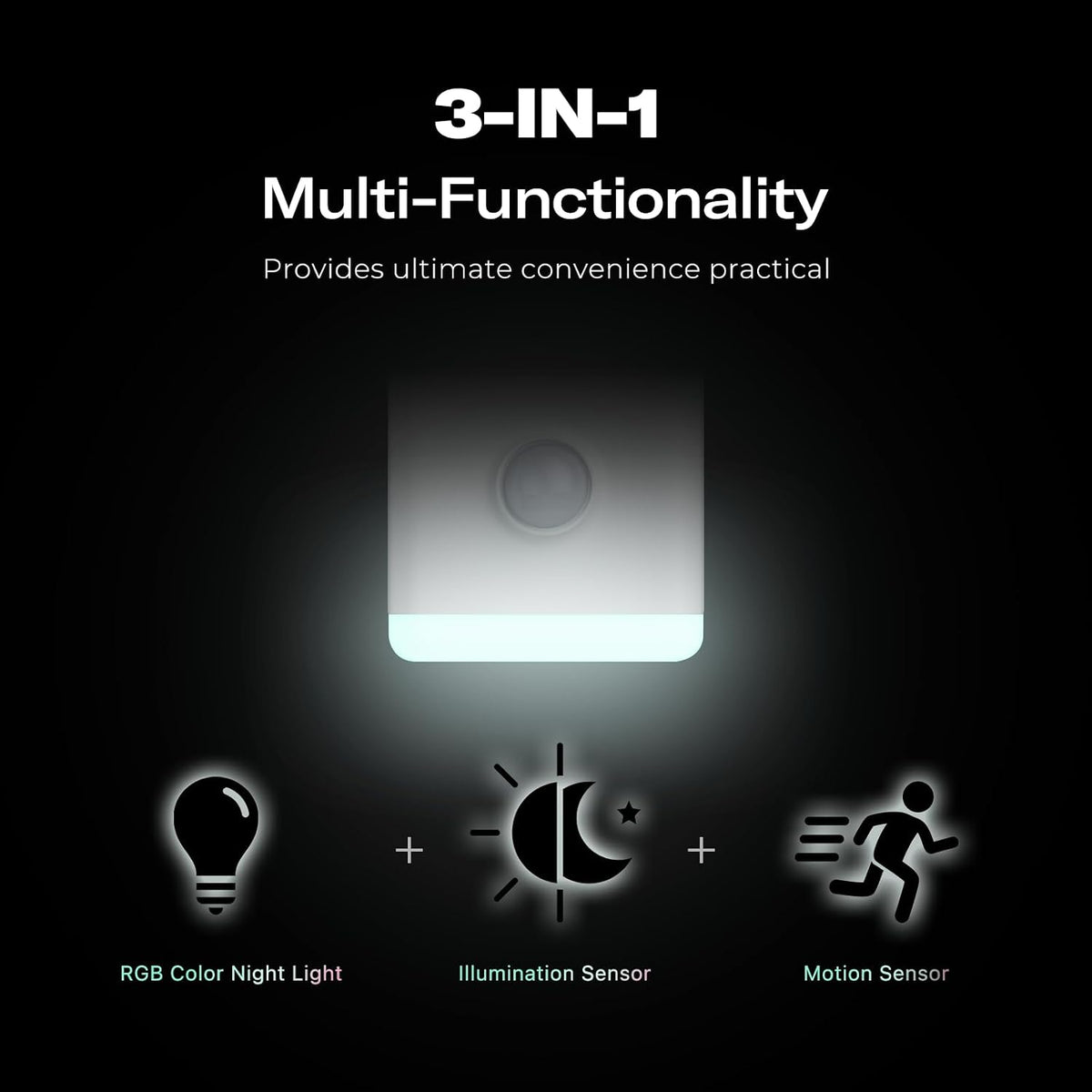 THIRDREALITY Smart Color Night Light, Matter Over WiFi, 3-1 Multi-Functionality, Work with SmartThings, Google Home, Apple Home, Alexa
