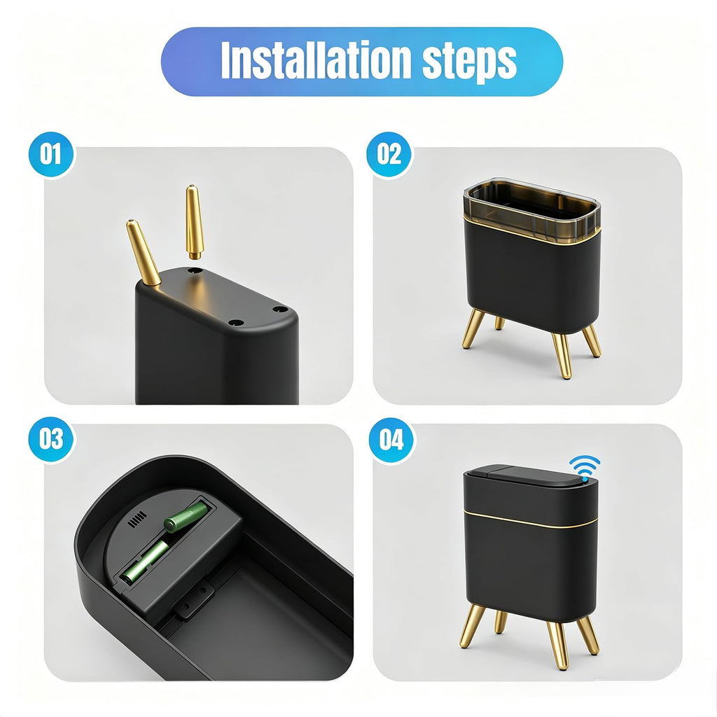 Yatmung Bathroom Trash Can Automatic Touchless - Modern Smart Trash Bin