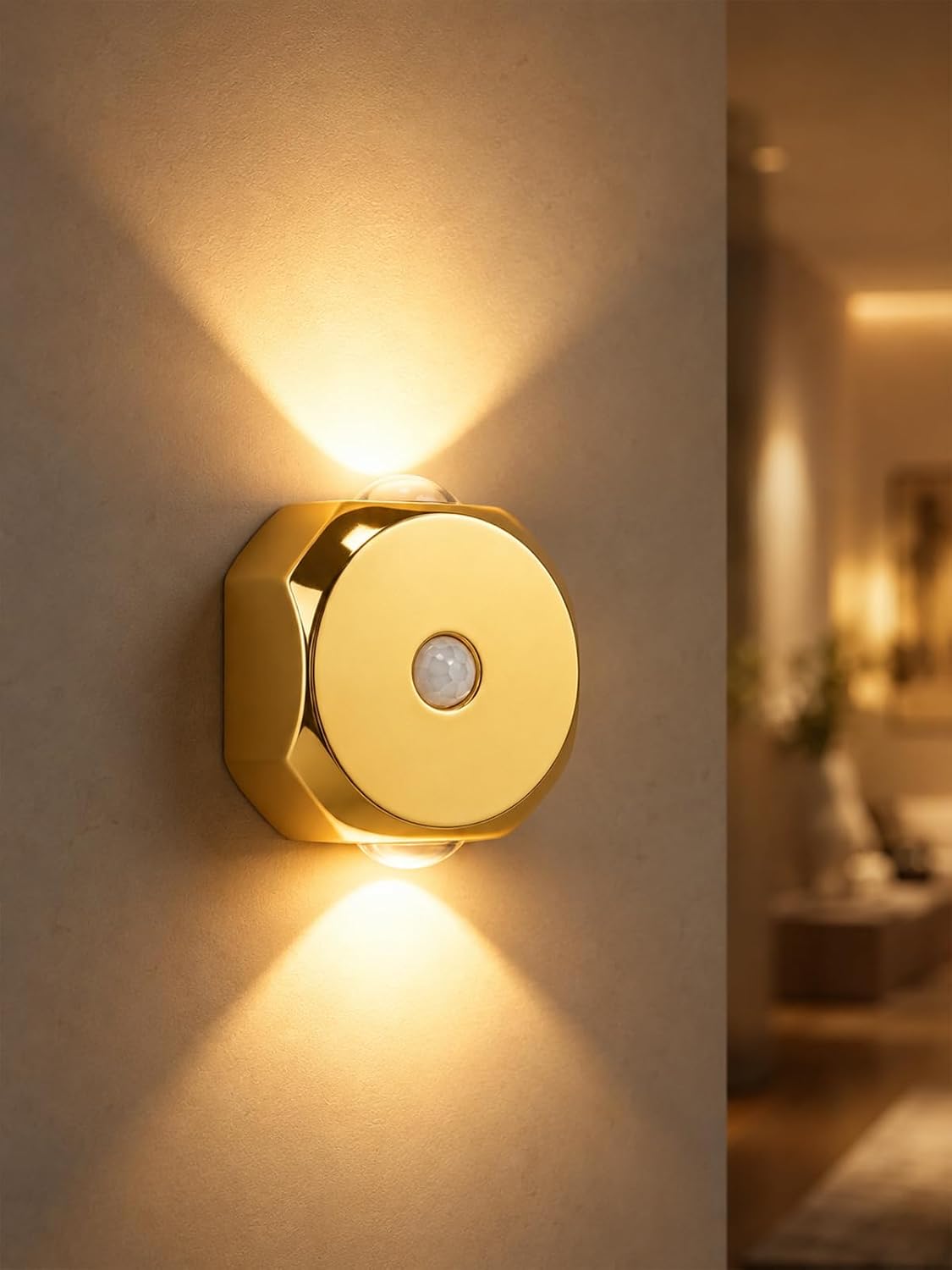 Motion Sensor Night Light for Hallway: No Tool Mount Magnetic Mount