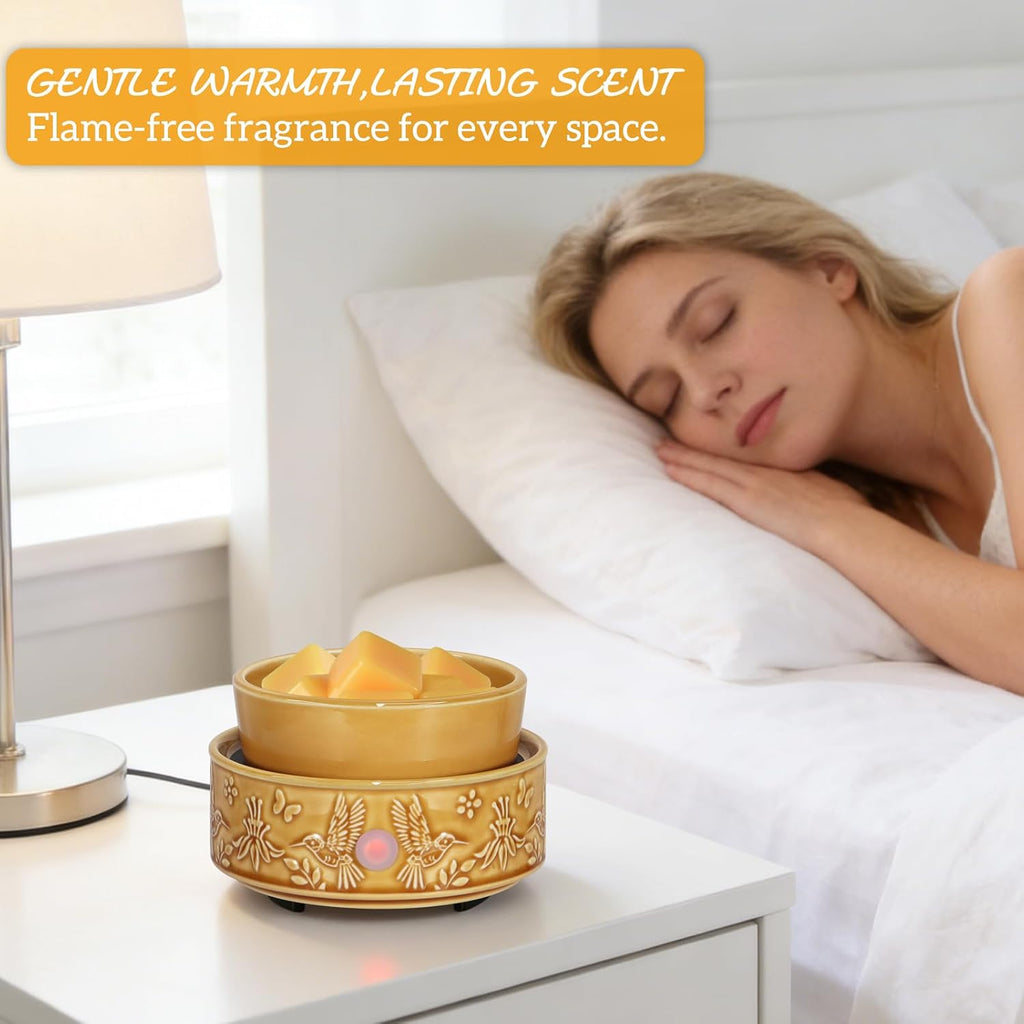 Hummingbird Wax Melt Warmer for Scented Wax 3-in-1 Ceramic Wax Warmer